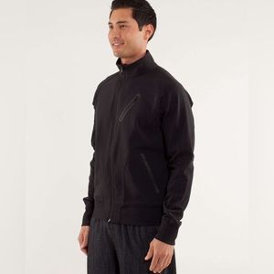 Lululemon Mens Large L Trainer Jacket Long Sleeve Full Zip Black Athletic Fit